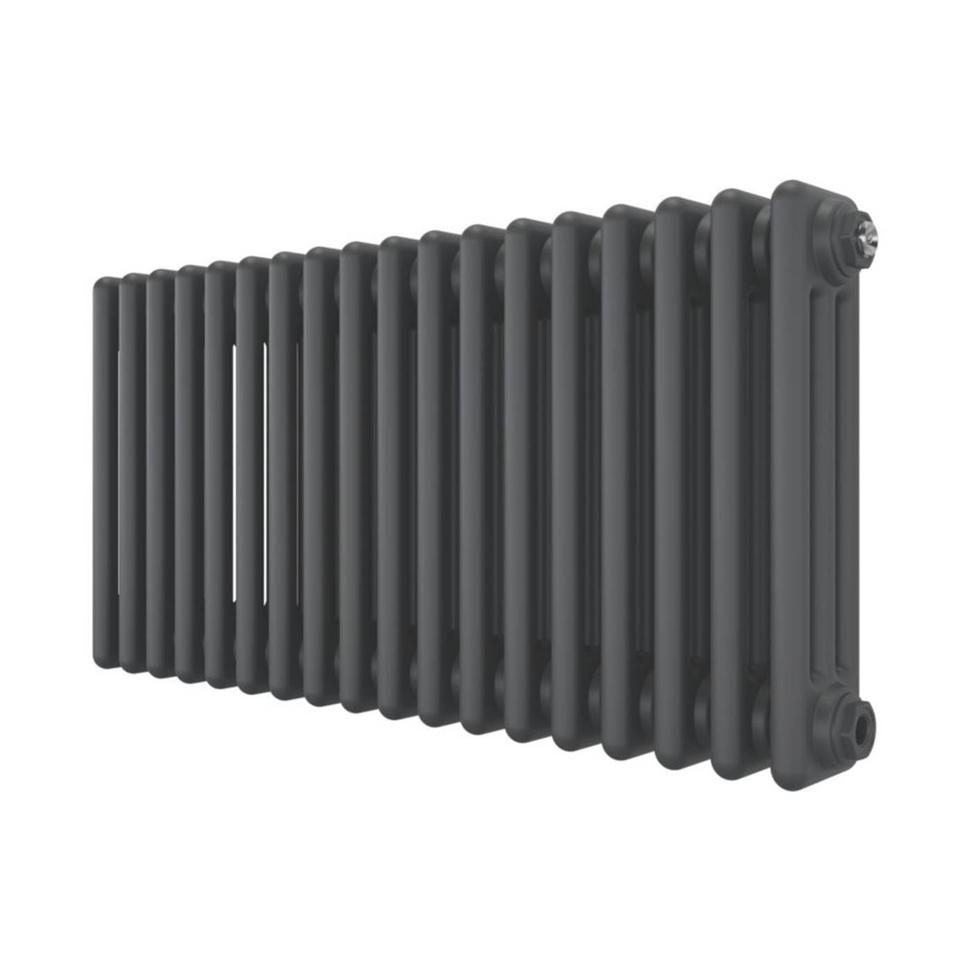Azur 3 Column Radiator Anthracite Horizontal Steel Indoor 727W (H)40x(W)83cm - Image 1