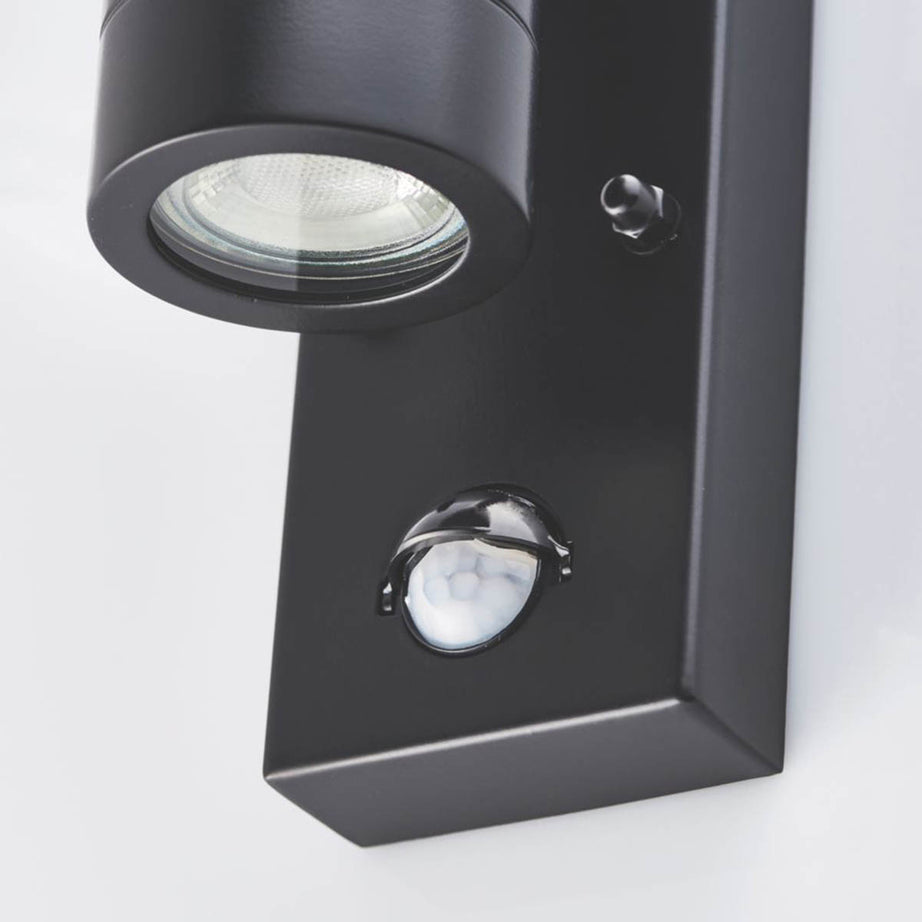 Saxby Outdoor Wall Light PIR Sensor Matt Black Stainless Steel Contemporary - Image 6