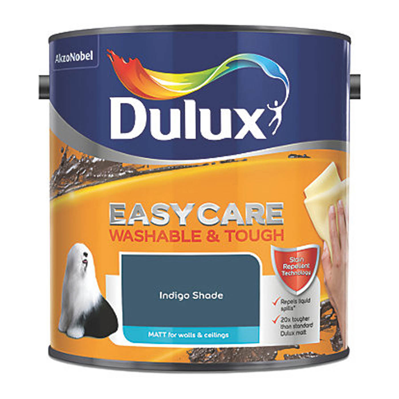 Dulux Easycare Washable & Tough 2.5Ltr Indigo Shade Matt Emulsion  Paint - Image 2