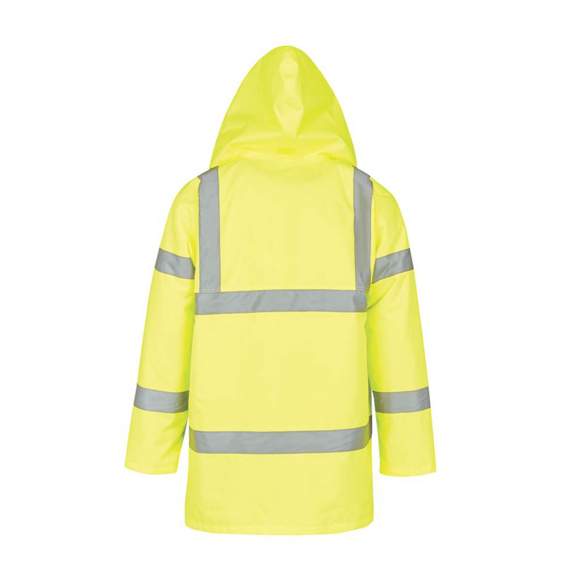 Hi-Vis Traffic Jacket Yellow Mens Waterproof Hood Safety Coat XL 58" Chest - Image 1