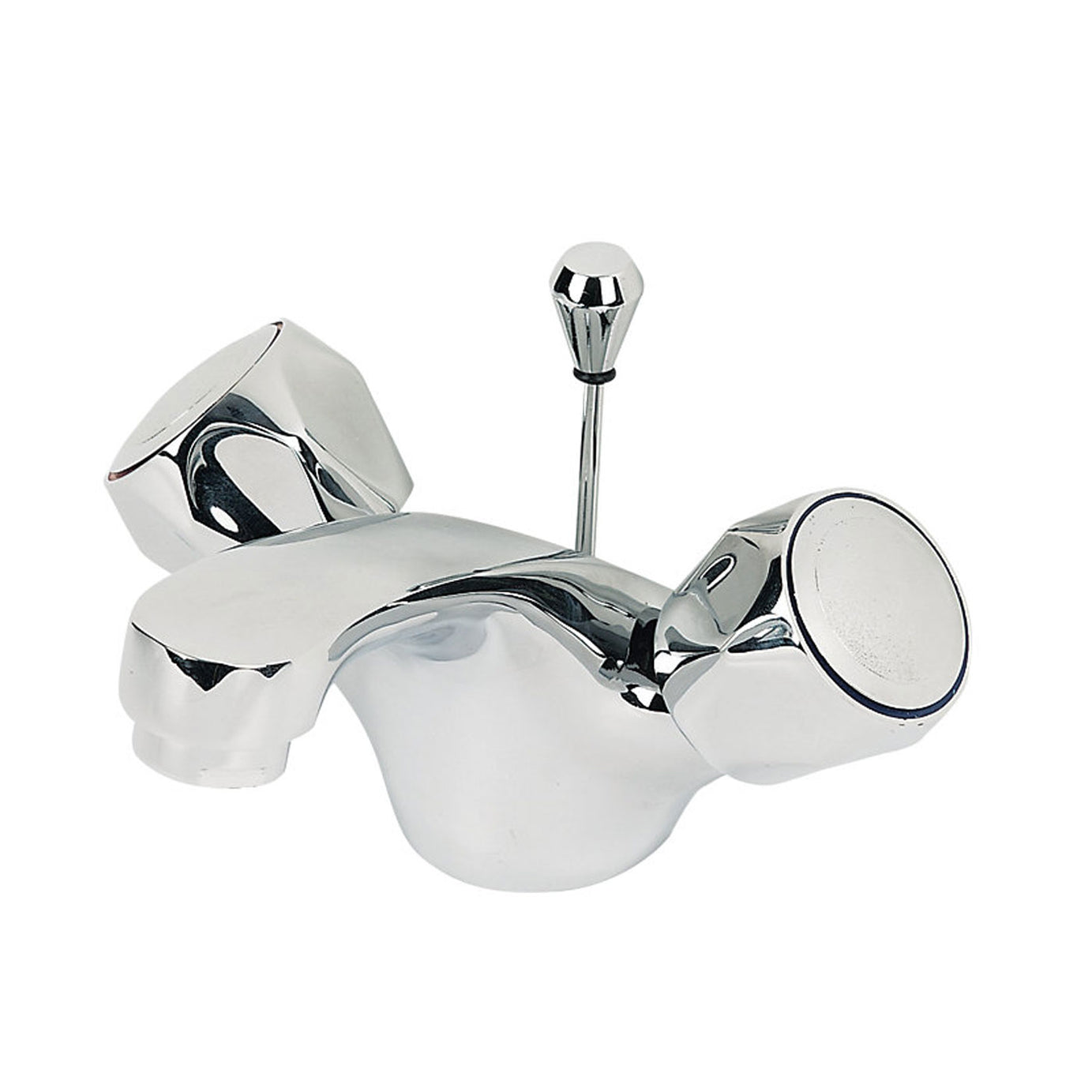 Swirl Bathroom Basin Tap Mono Mixer Chrome Full Turn Operation Pop Up Waste - Image 1