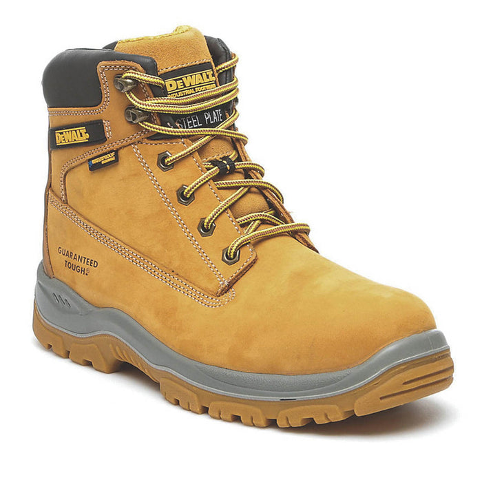 DeWalt Safety Boots Wide Fit Honey Leather Waterproof Steel Toe Shoes Size 8 - Image 1