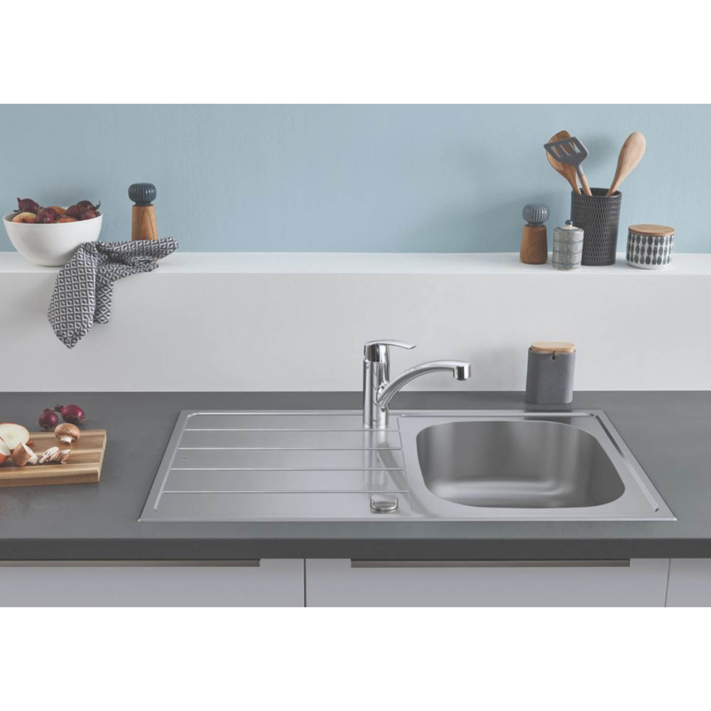Grohe K200 1 Bowl Stainless Steel Sink 860 x 500mm - Image 1