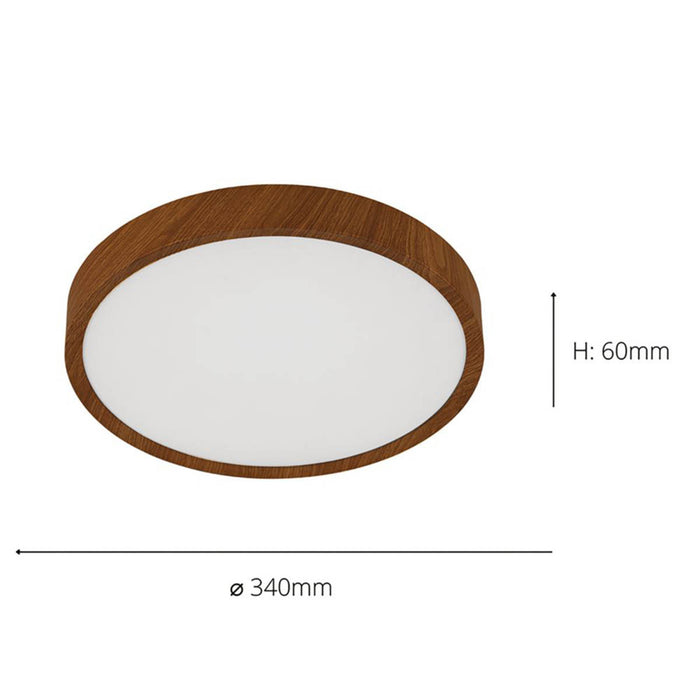 LED Ceiling Light Brown Round Warm White Compact Traditional  For Low Ceilings - Image 3