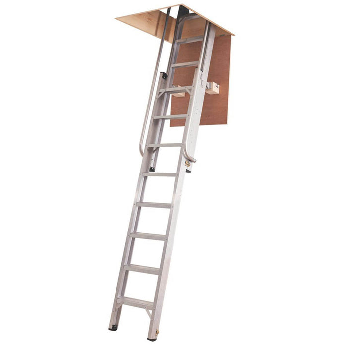 Werner Loft Ladder Aluminium Solid Sturdy Non-Slip Flat Treads Handrail 3.25m - Image 1