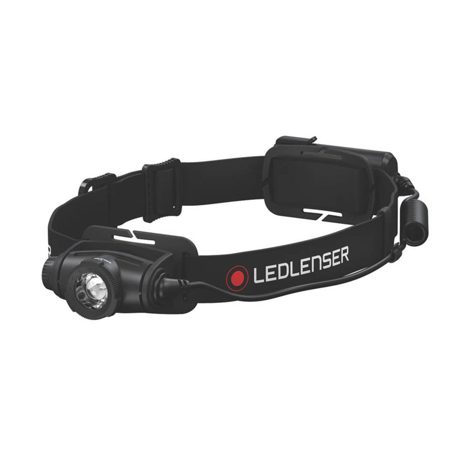 LED Head Torch Compact Adjustable Dimmable Impact-Resistant Black 15-350lm - Image 1