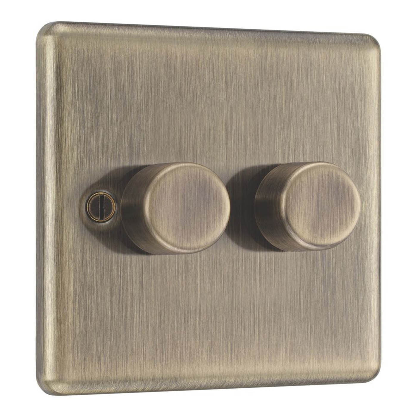 LAP  2-Gang 2-Way LED Dimmer Switch  Antique Brass with Colour-Matched Inserts - Image 1