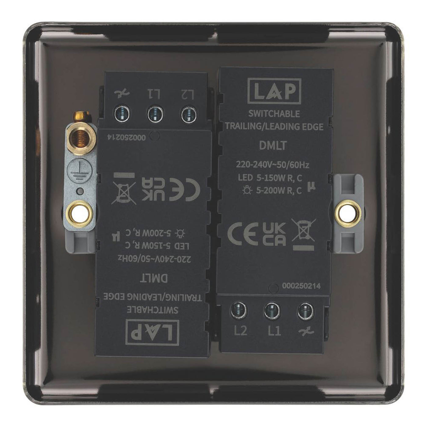 LAP Dimmer Switch 2 Gang 2 Way LED Brushed Antique Brass Soft Start Adjustable - Image 6