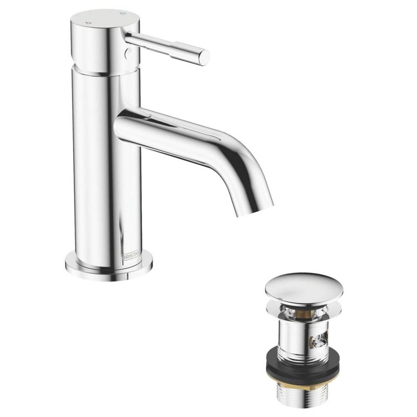 Bristan Basin Mixer Tap Mila Chrome 160mm Standard Lever Mono With Clicker Waste - Image 1