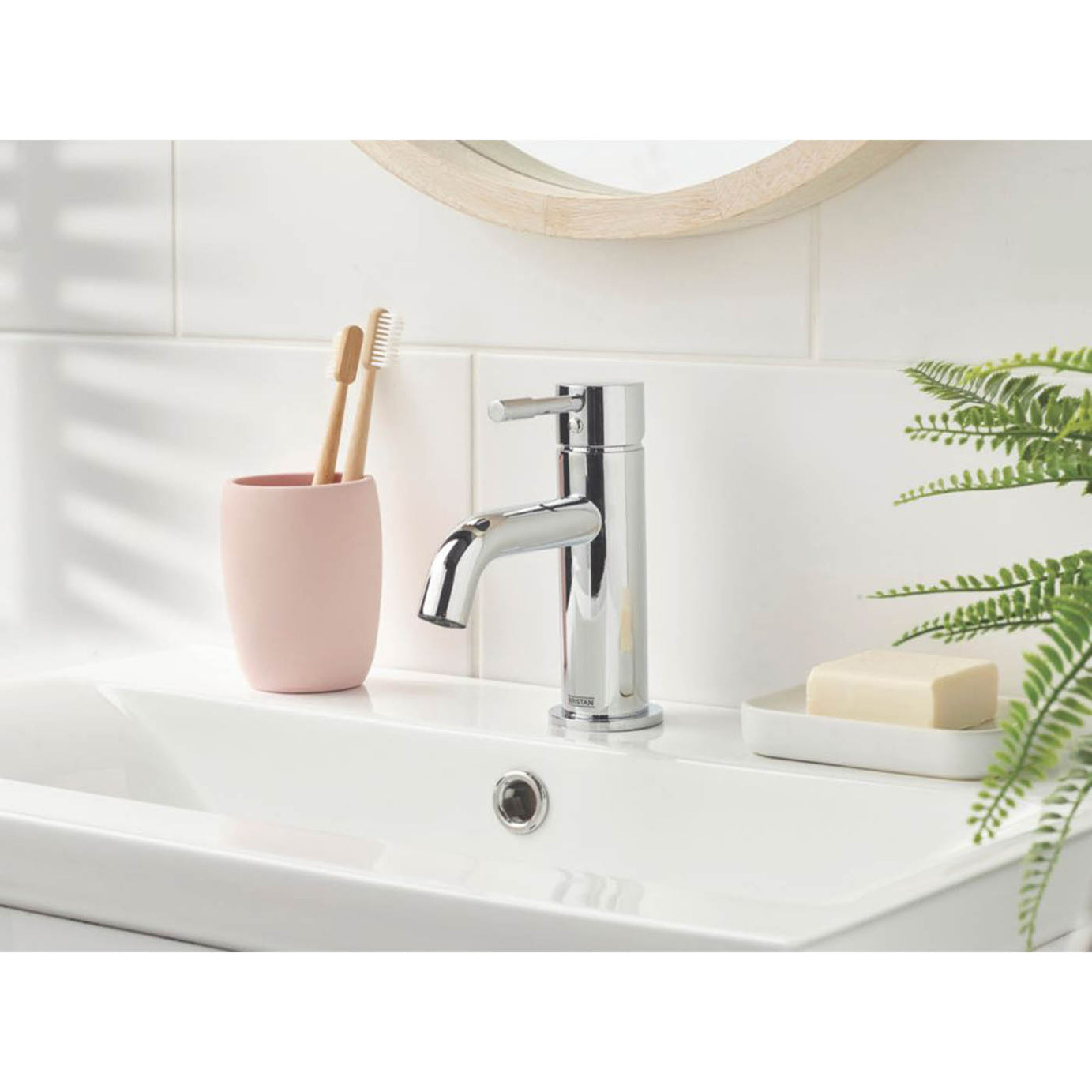 Bristan Basin Mixer Tap Mila Chrome 160mm Standard Lever Mono With Clicker Waste - Image 2