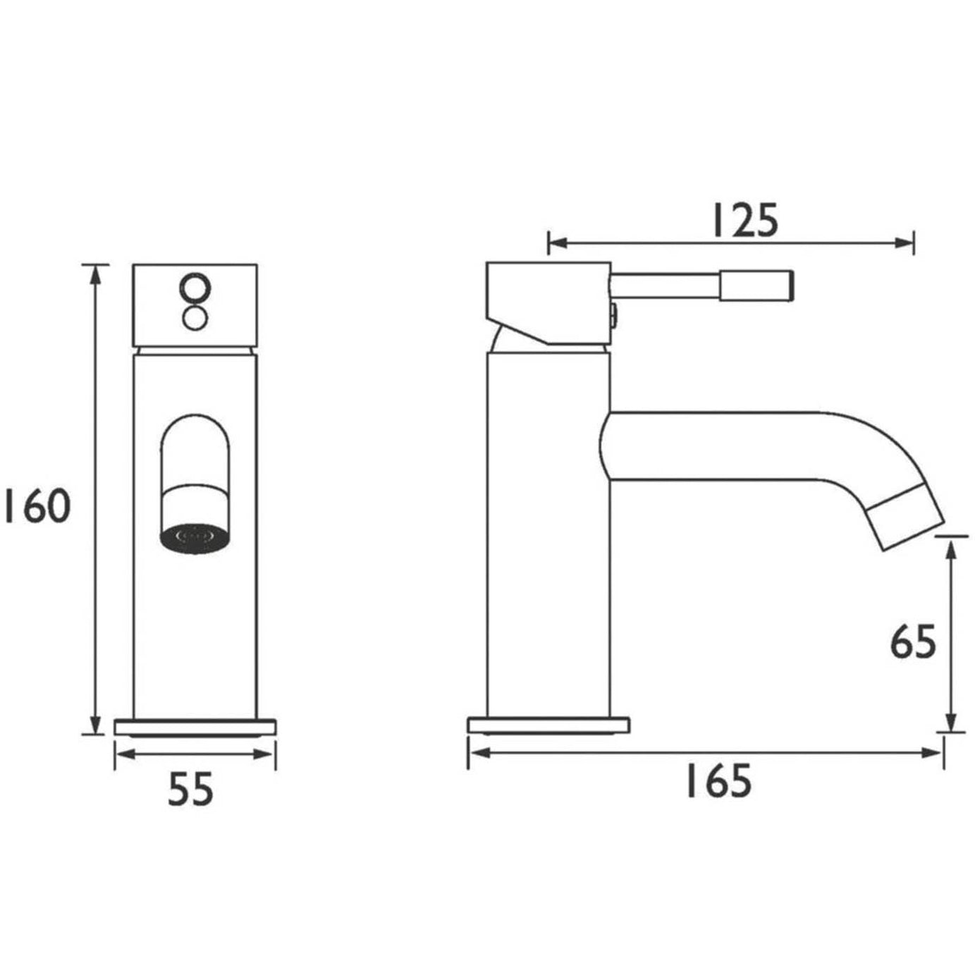 Bristan Basin Mixer Tap Mila Chrome 160mm Standard Lever Mono With Clicker Waste - Image 5