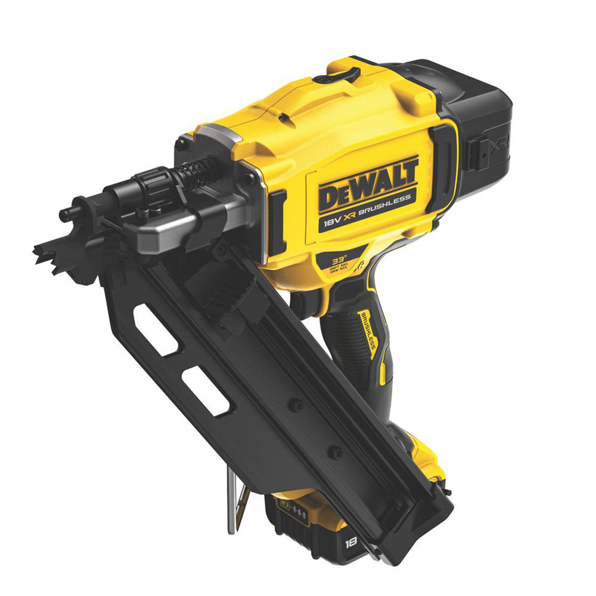 DewaltT Nail Gun First Fix Cordless DCN930 Angled 90mm 18V 2 x 5Ah Li-Ion XR - Image 2