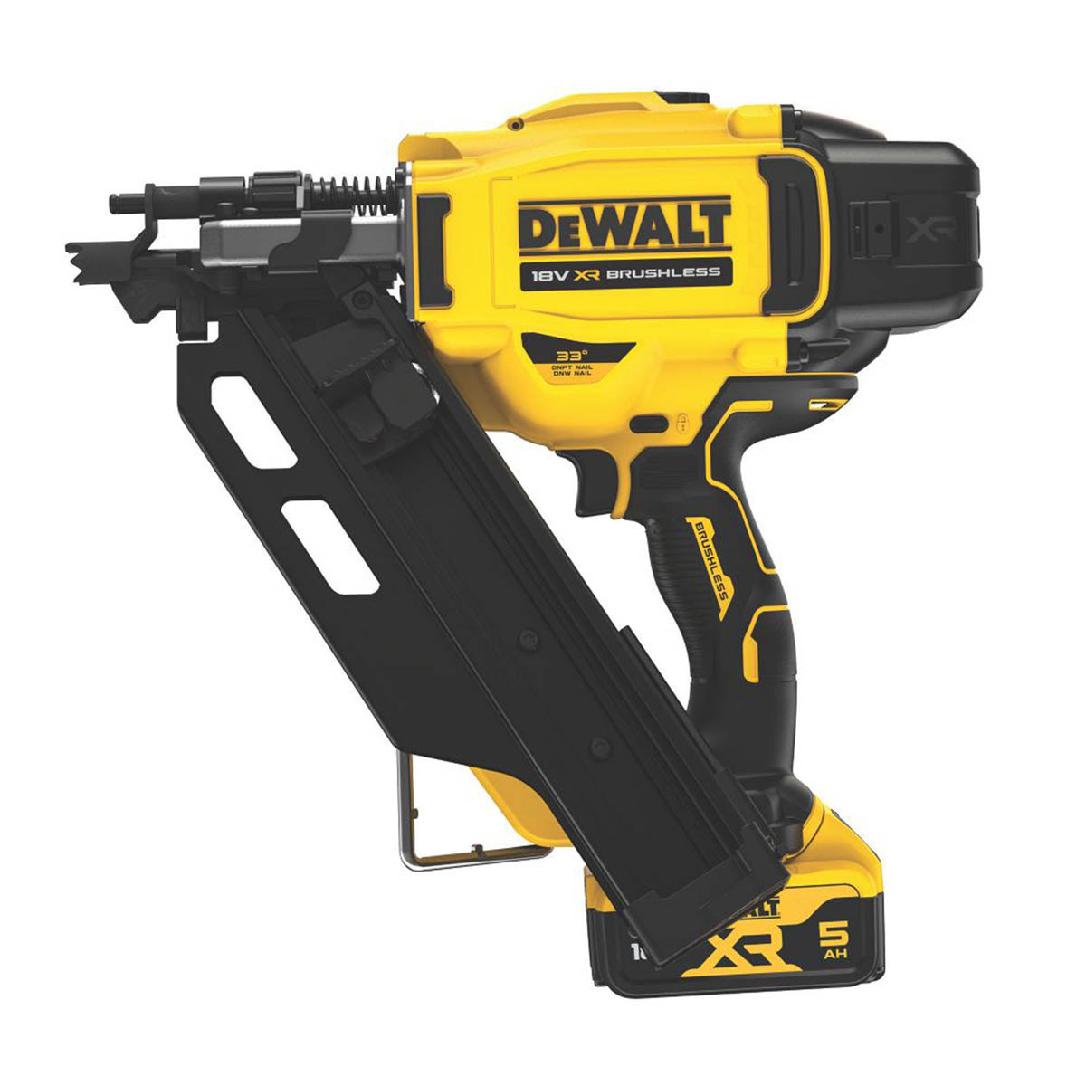 DewaltT Nail Gun First Fix Cordless DCN930 Angled 90mm 18V 2 x 5Ah Li-Ion XR - Image 3