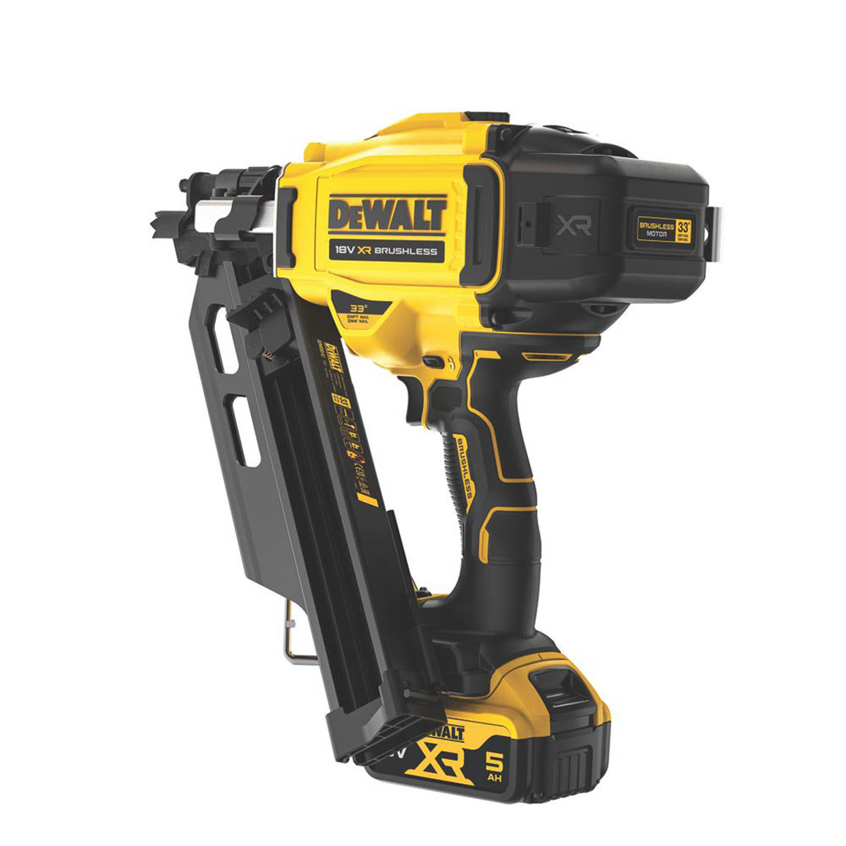 DewaltT Nail Gun First Fix Cordless DCN930 Angled 90mm 18V 2 x 5Ah Li-Ion XR - Image 5