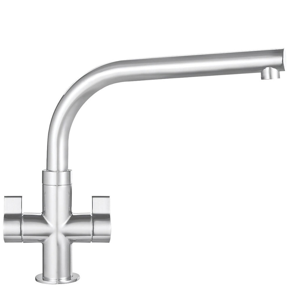 Franke Kitchen Mixer Tap Sion Brushed Steel Dual Lever Swivel Spout - Image 2