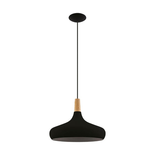 Pendant Ceiling Light Black Brown Lampshade Adjustable Drop Steel 40cm Modern - Image 1