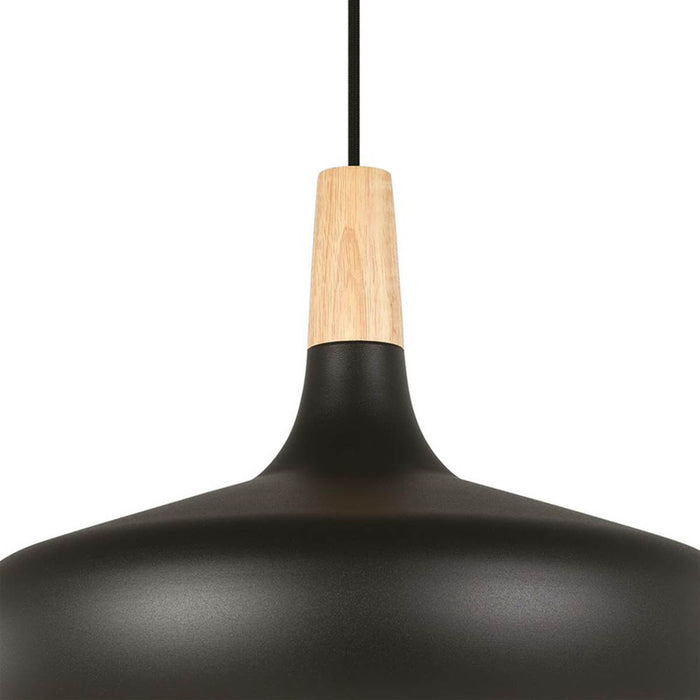 Pendant Ceiling Light Black Brown Lampshade Adjustable Drop Steel 40cm Modern - Image 2