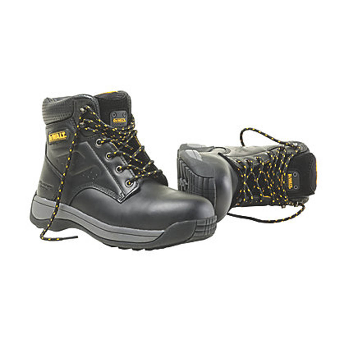 DeWalt Safety Boots Men's Work Shoes Black Leather Steel Toe Cap Wide Fit Size10 - Image 1