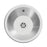 Swirl Kitchen Sink Round Grey 1 Bowl Compact Steel Inset Waste No Tap Holes - Image 2