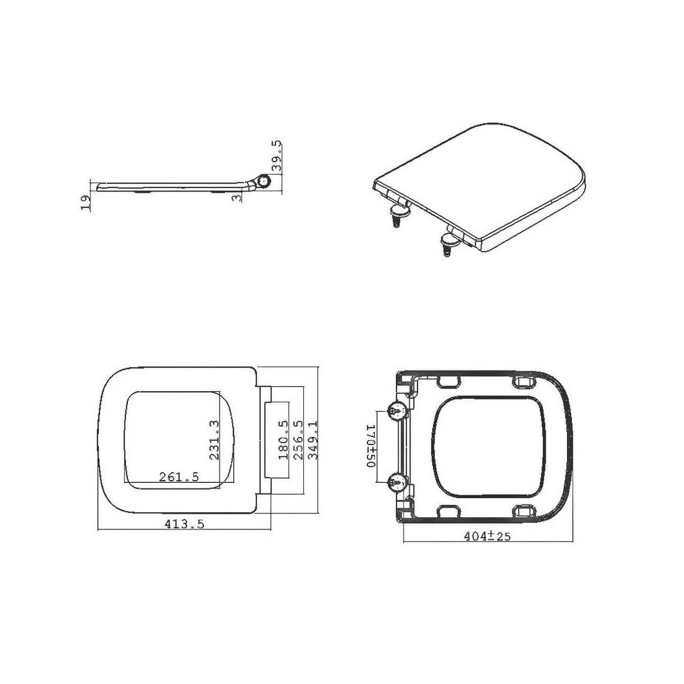 Florida Toilet Seat Square Soft-Close with Quick-Release Urea Formaldehyde White - Image 3
