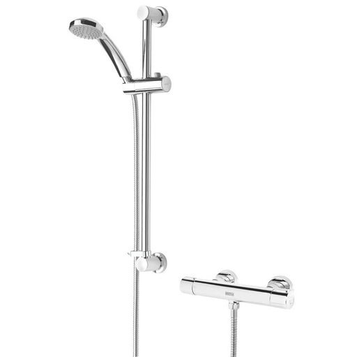 Bar Mixer Shower Thermostatic Exposed Chrome 3-Spray Pattern Round Bathroom - Image 1