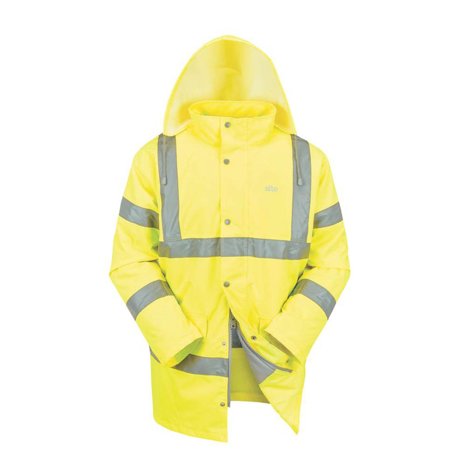 Site Hi-Vis Traffic Jacket Yellow Shackley Zipped Reflective XX Large 60" Chest - Image 5