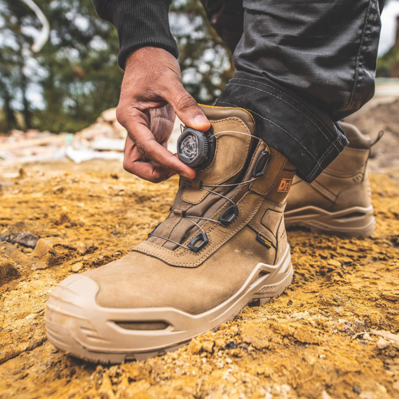 DEWALT Lander BOA Size 7  Stone Waterproof  Safety Boots - Image 2