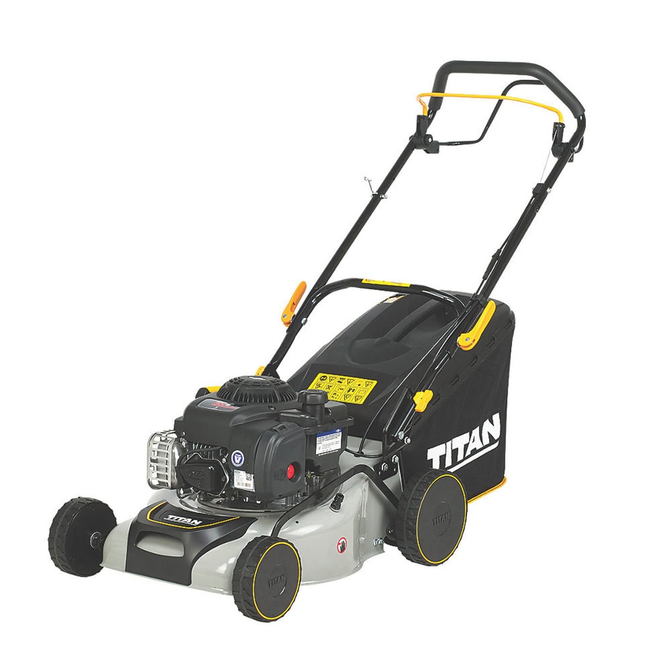 Titan Petrol Lawn Mower Rotary Mulching Self-Propelled 125cc 41CM Anti-Vibration - Image 1