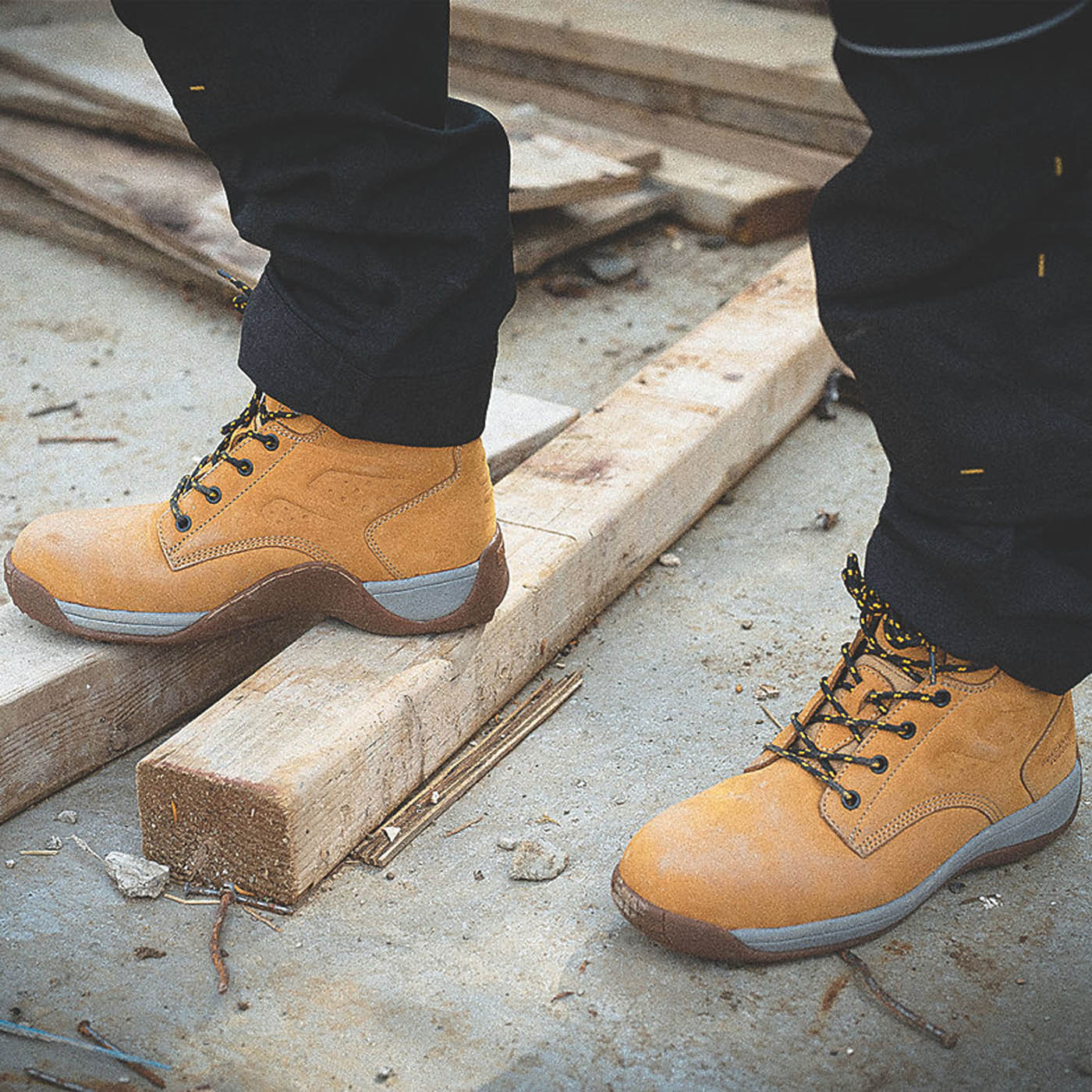 DeWalt Safety Boots Mens Wide Fit Honey Leather Steel Toe Cap Work Shoes Size 11 - Image 4