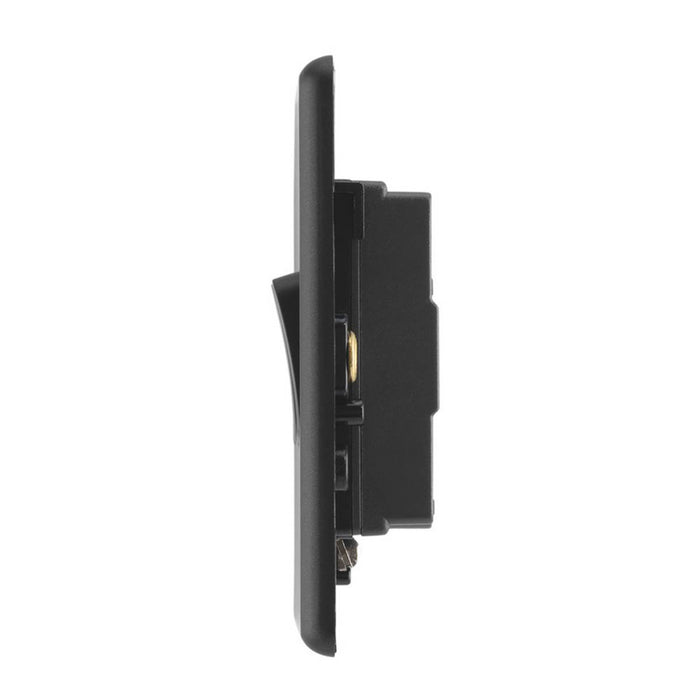 Arlec Light Switch 10A 4 Gang 2 Way Matt Black Slim Rounded Clip On Faceplate - Image 4