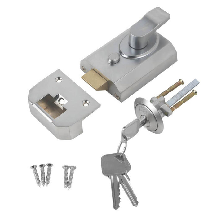 Smith And Locke Deadlock Night Latch Satin Chrome Double Locking 60mm Backset - Image 2