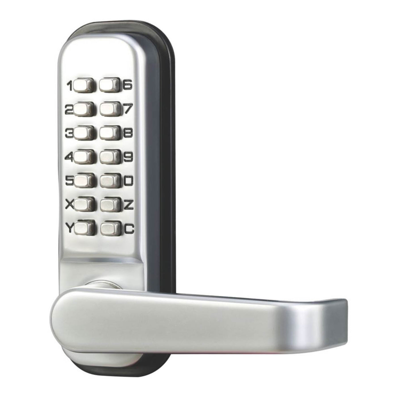 Smith & Locke Mechanical Door Lock Push-Button Combination Code With Handle - Image 1