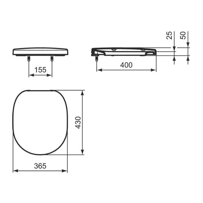 WC Toilet Seat and Cover Duraplast White Standard Close Top Fix Round - Image 5