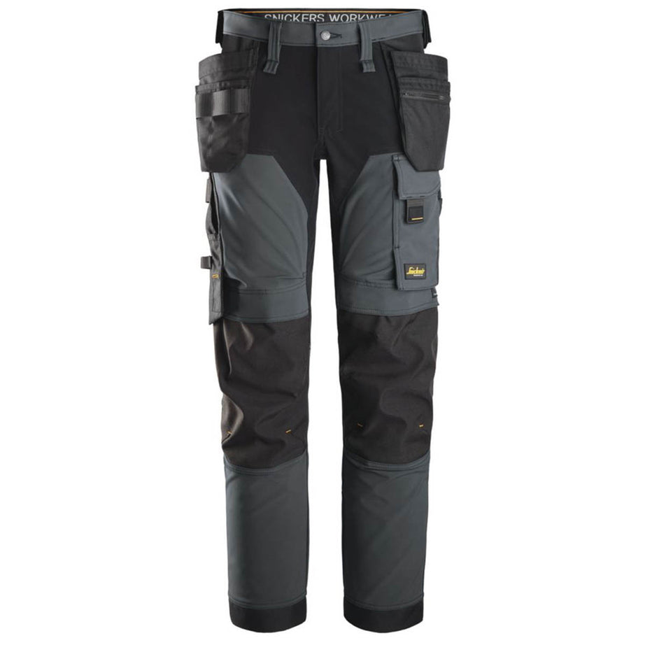 Snickers Work Trousers Mens Slim Fit Grey Breathable Multi Pockets 33"W 32"L - Image 1