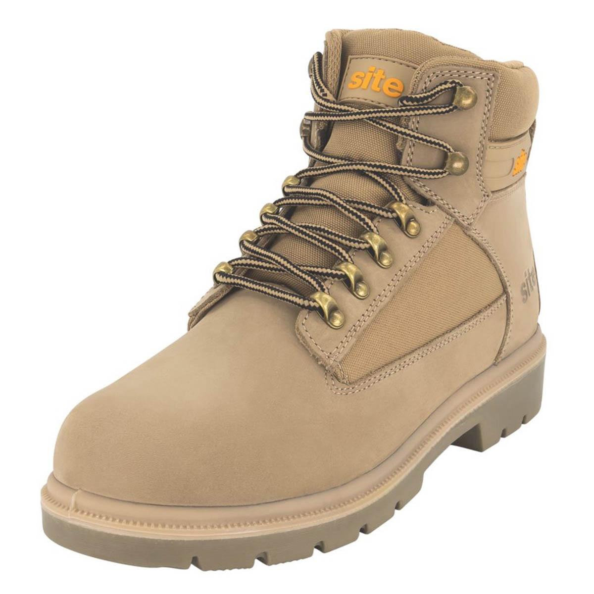 Site Safety Boots Mens Standard Fit Stone Leather Steel Toe Work Shoes Size 10 - Image 1