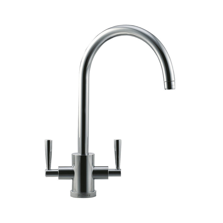 Franke Kitchen Tap Mono Mixer Double Lever Swivel Spout Brass Modern Faucet - Image 1