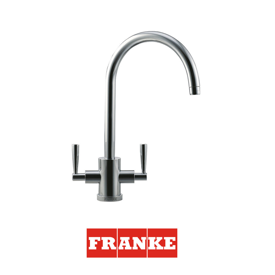 Franke Kitchen Tap Mono Mixer Double Lever Swivel Spout Brass Modern Faucet - Image 2