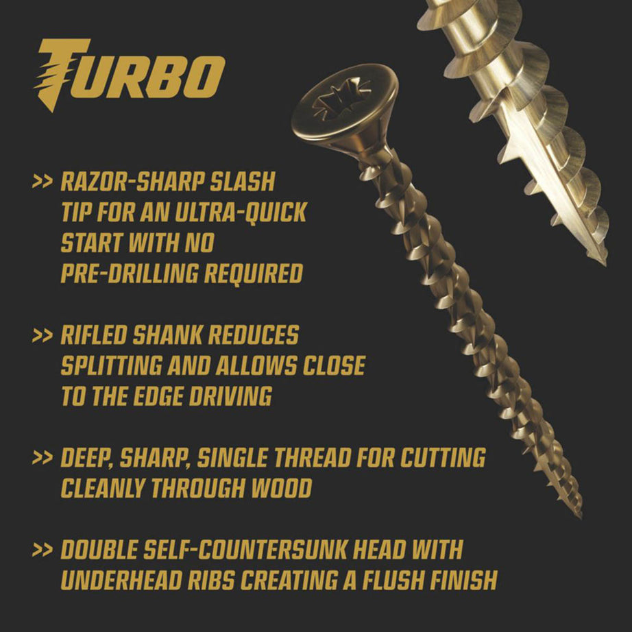 Turbo Screws PZ Double-Countersunk Multipurpose Indoor Trade Case 1400 Pcs - Image 2