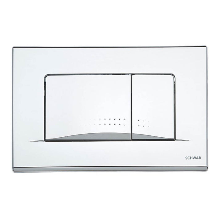 Toilet Flushing Plate Dual-Flush Button Gloss Chrome Rectangle Wall-Mounted - Image 2