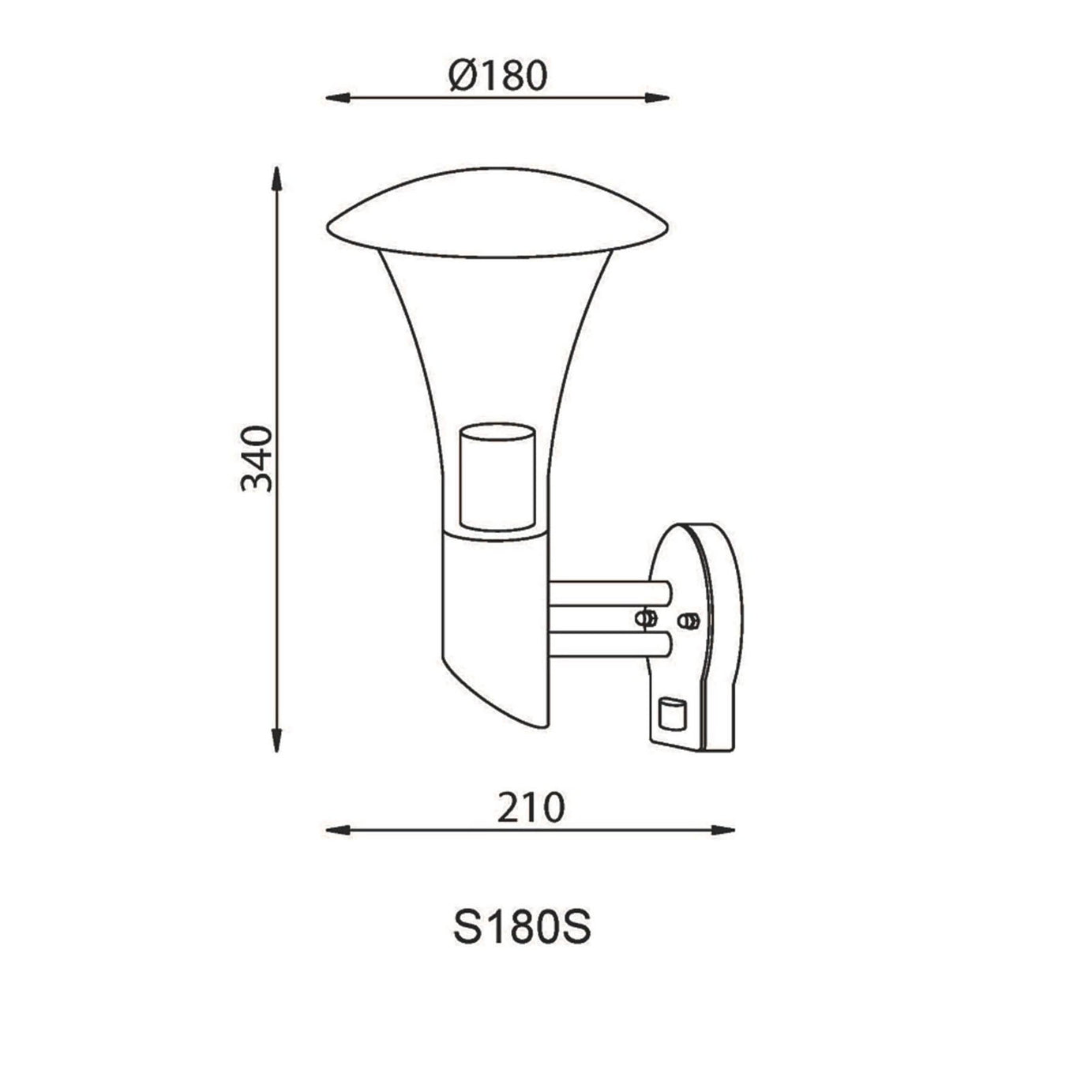 Garden Cone Wall Light E27 Adjustable Dusk To Dawn Sensor IP44 Outdoor 60W - Image 3