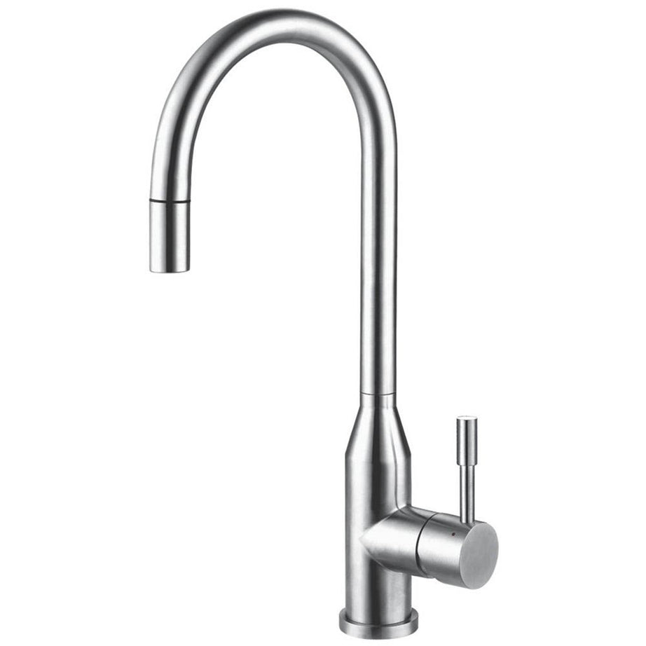 Kitchen Tap Mono Mixer Single Lever Silver Pull Out Spout Modern Faucet - Image 1