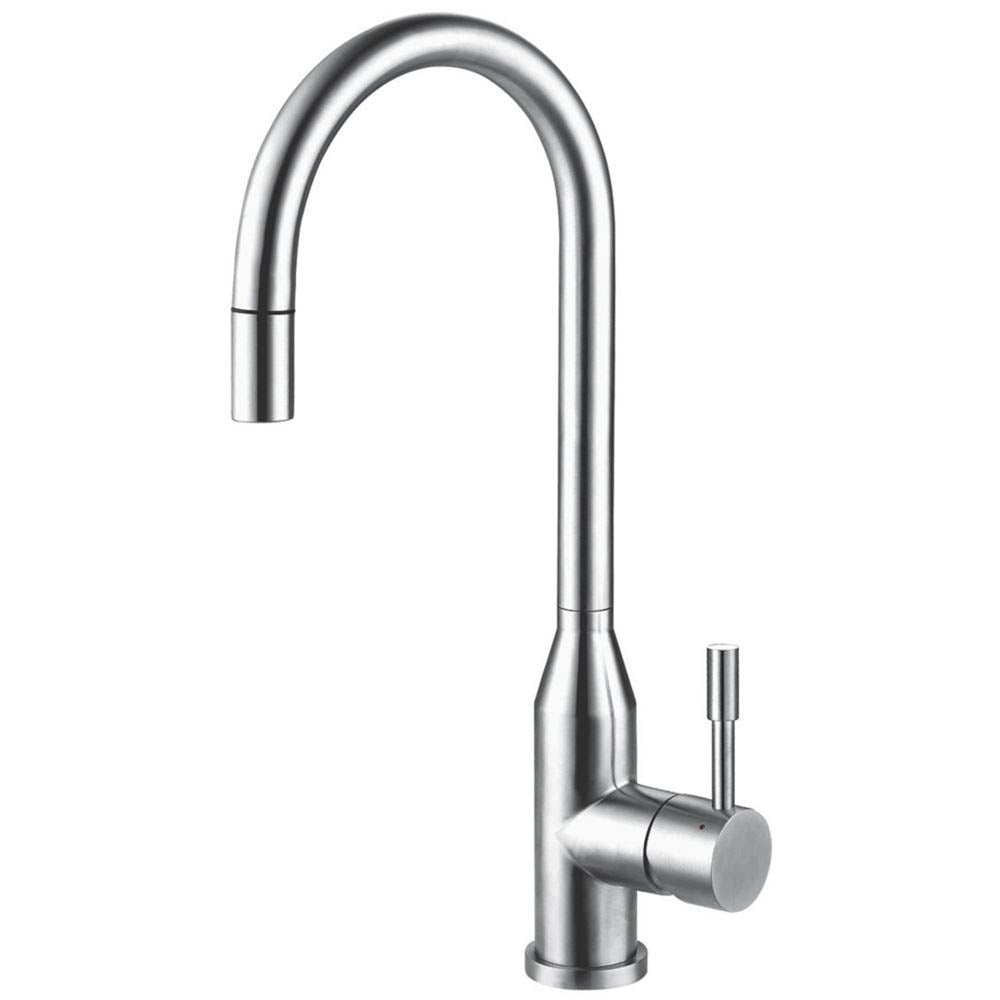 Kitchen Tap Mono Mixer Single Lever Silver Pull Out Spout Modern Faucet - Image 1