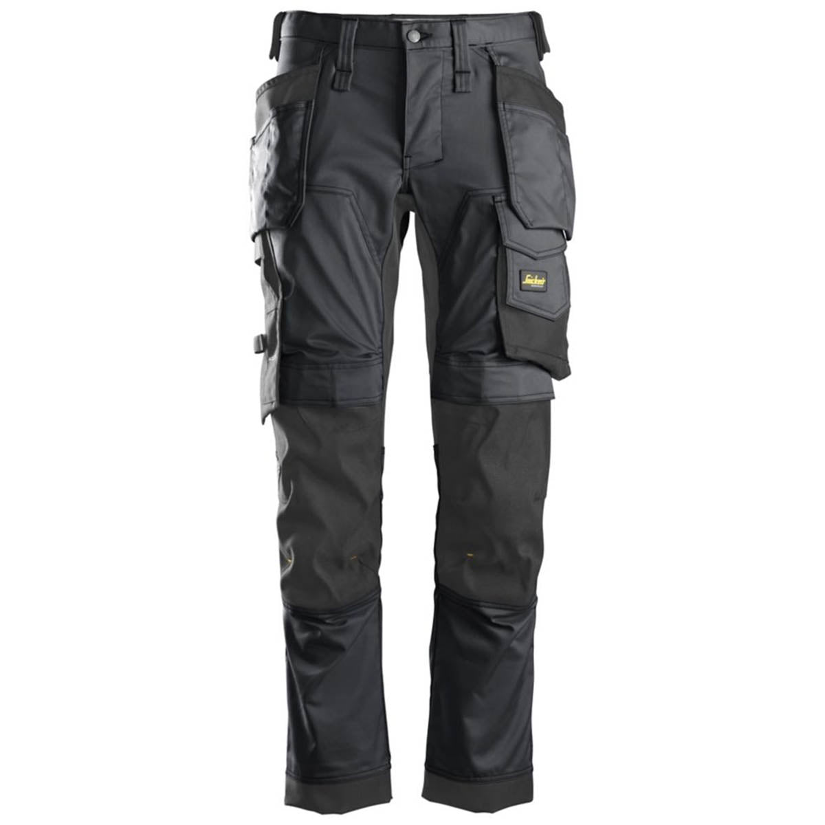 Snickers Work Trousers Mens Slim Fit Stretch Grey Black Multi Pockets 30W 30L - Image 1