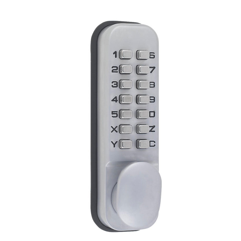 Smith and Locke Push Button Door Lock Key Pad 35mm Satin Silver 4-6 Digit Code - Image 1