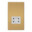 Varilight  2-Gang Dual Voltage Shaver Socket 115 / 230V Brushed Brass with White Inserts - Image 1