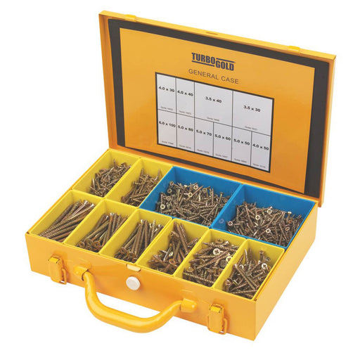 Woodscrews PZ Double-Countersunk Carbon Steel General Trade Case 1400 Pcs - Image 1