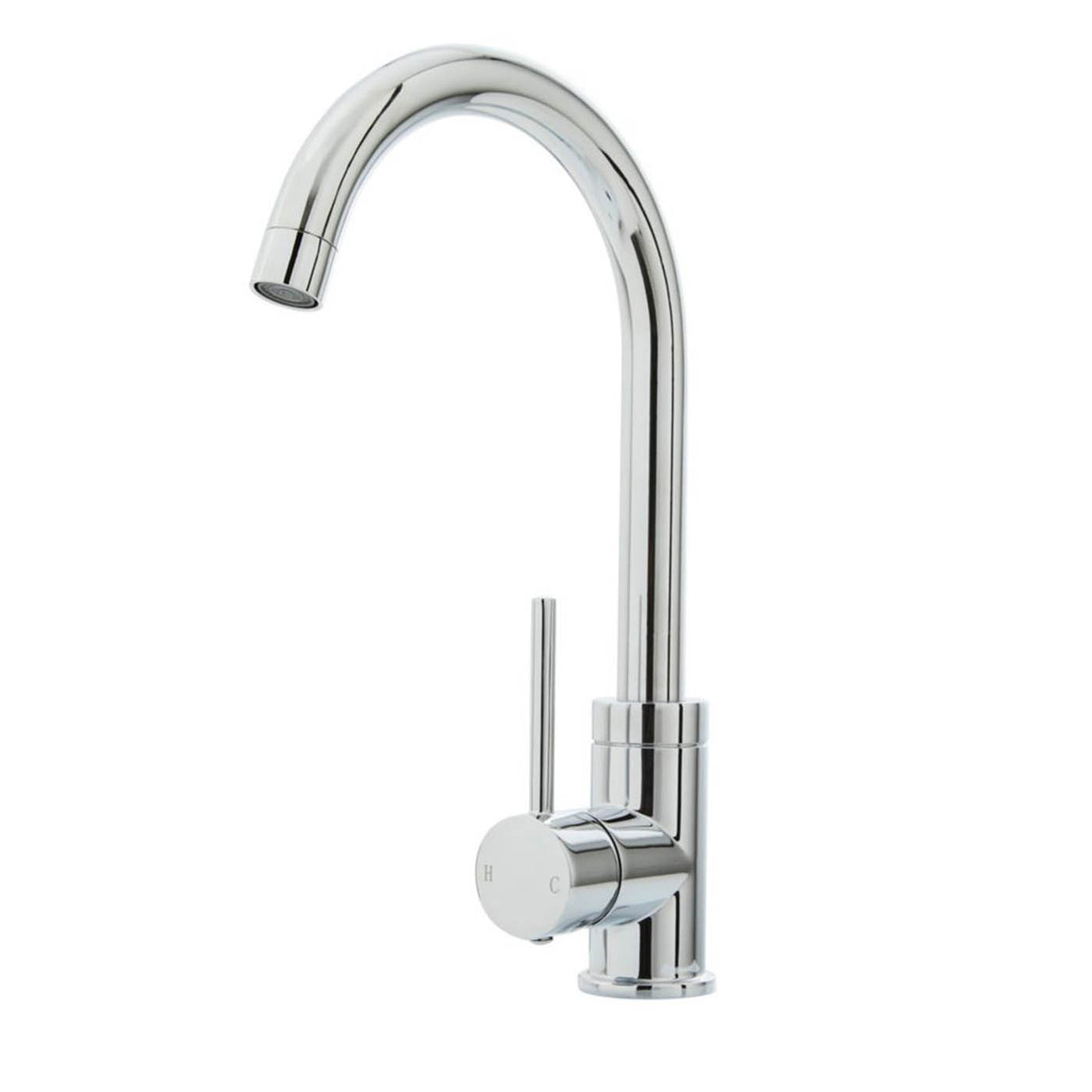 Kitchen Mixer Tap Single Lever Swivel Spout Chrome Deck Mounted Contemporary - Image 1