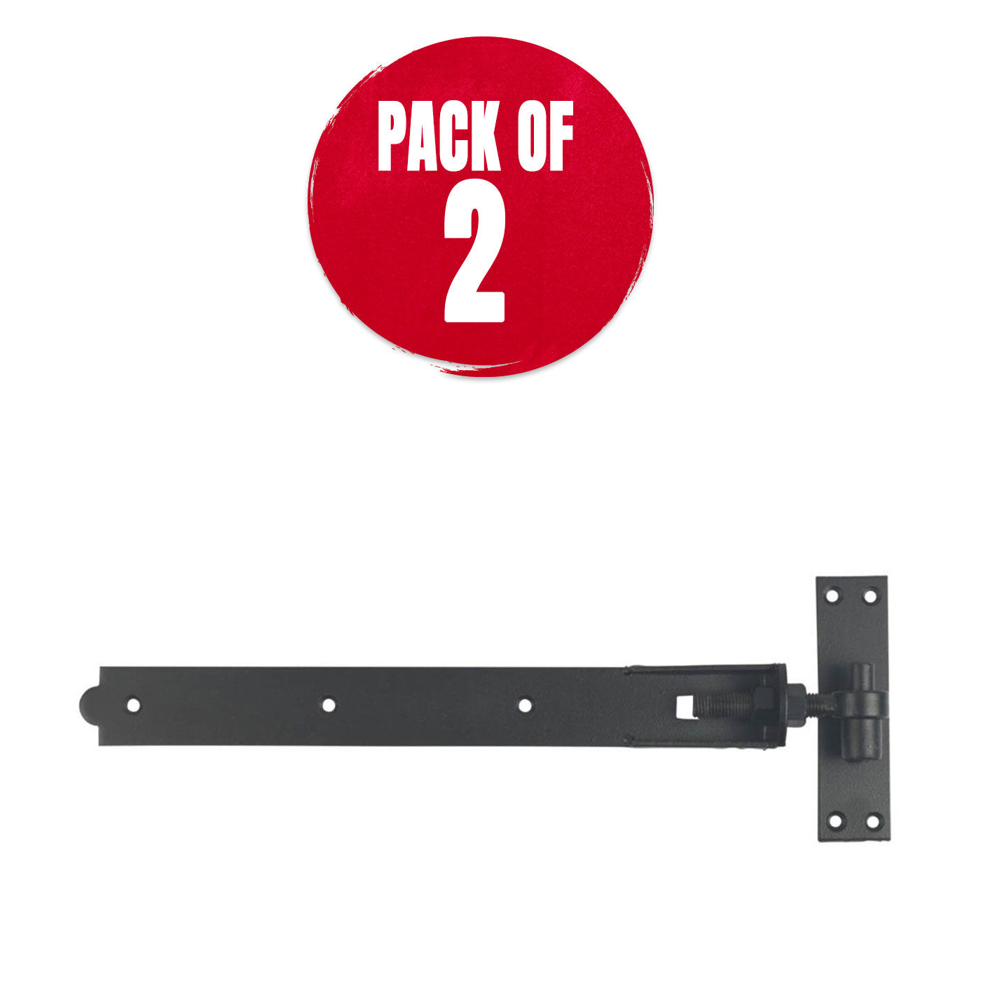 GateMate Bands Hooks Straight Steel Black Adjustable 165mm x 18" x 450mm 2 Pack - Image 1