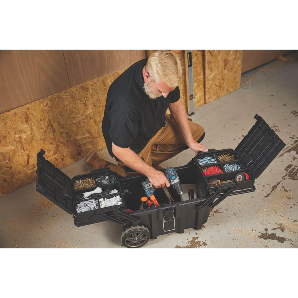 Magnusson Tool Chest Box Wheeled 2 x Tray Compartments 1 x Extra Large 26" - Image 4