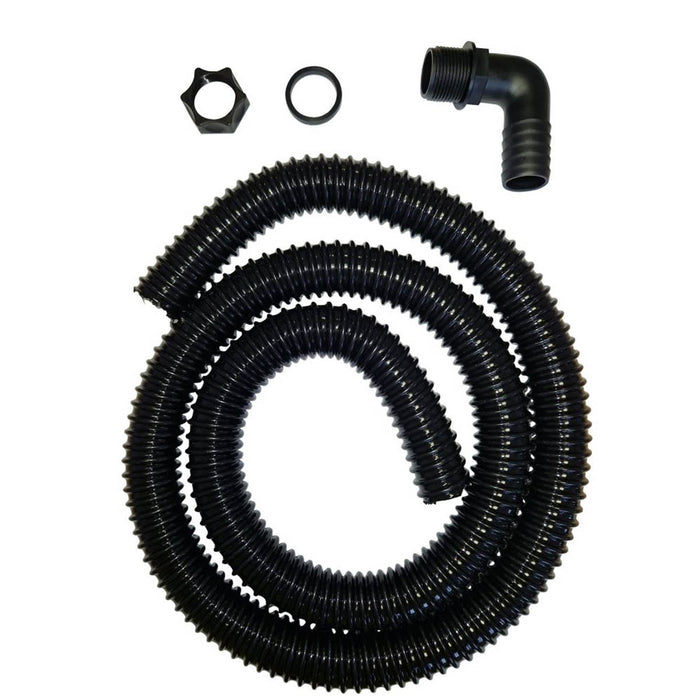 Straight PLC Overflow Kit Water Butt Plastic Black 1" BSP 1300mm Hose Connector - Image 1